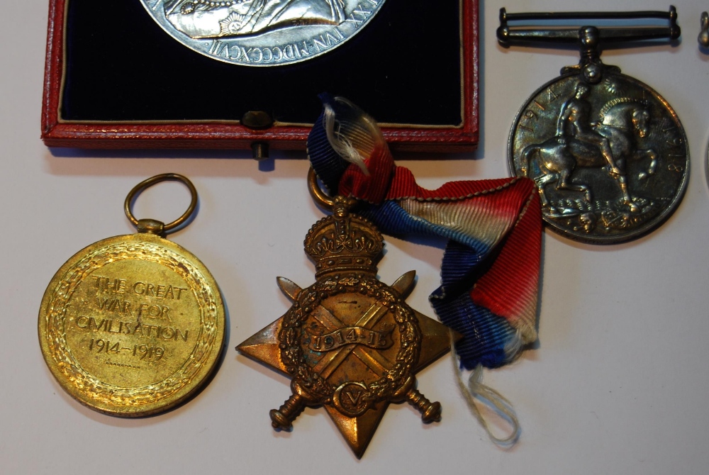Group of three WWI campaign medals awarded to M2-115383 Pte M Mulvaney ASC, and another WWI war - Image 2 of 5