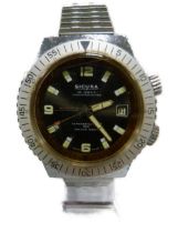 Sicura 25 jewels superwaterproof 400 vacuum tested automatic diver's watch, c. 1970s, in stainless