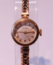 Lady's Girard-Perregaux 9ct gold bracelet watch.
