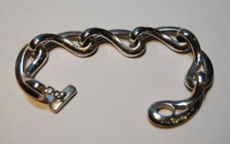 Georg Jensen silver 'Infinity' bracelet with figure of eight pattern links, no. 452.