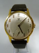 Omega manual wind gent's dress wristwatch, c. 1950s/60s, in stainless steel case with gold plated