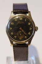 WWII period Eterna automatic airforce-style gent's wristwatch in stainless steel case with black