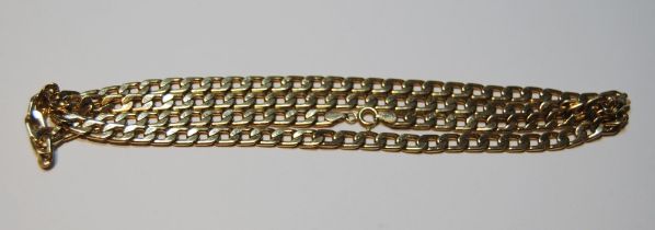 9ct gold necklet of filed curb pattern, 27g.