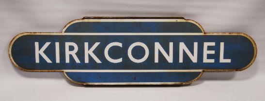 Railwayana: British Railways enamel on metal totem sign, c. 1950s, named Kirkconnel