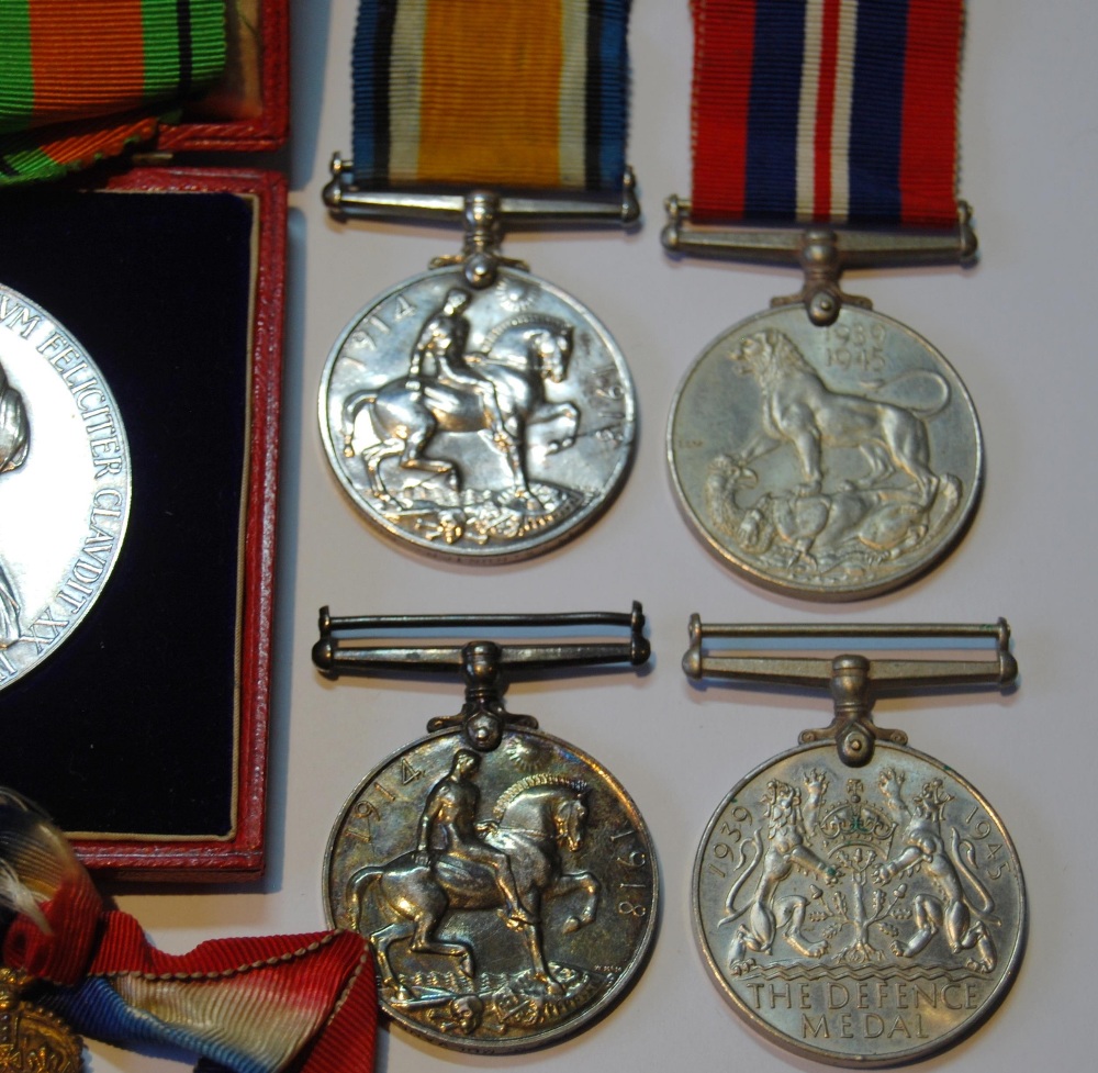 Group of three WWI campaign medals awarded to M2-115383 Pte M Mulvaney ASC, and another WWI war - Image 3 of 5