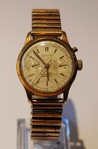 Orator Antimagnetic gent's chronograph wristwatch, c. 1950s/60s, in stainless steel case with gold