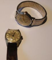 Buren Grand Prix gent's manual wind watch, c. mid-century, with silvered dial, Arabic numerals and