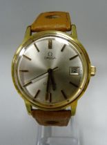 Omega Genève manual wind gent's wristwatch, c. 1970s, in stainless steel case with gold plated