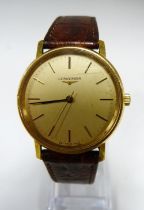 Longines Automatic 997 4904 gent's dress wristwatch in stainless steel case with gold plated