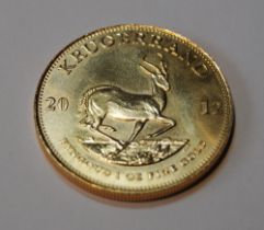 South African Krugerrand, 2012, 1oz fine gold coin, 34g.