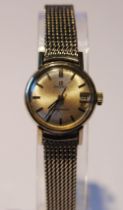 Omega Ladymatic wristwatch in stainless steel case with silvered dial and date window, case diameter
