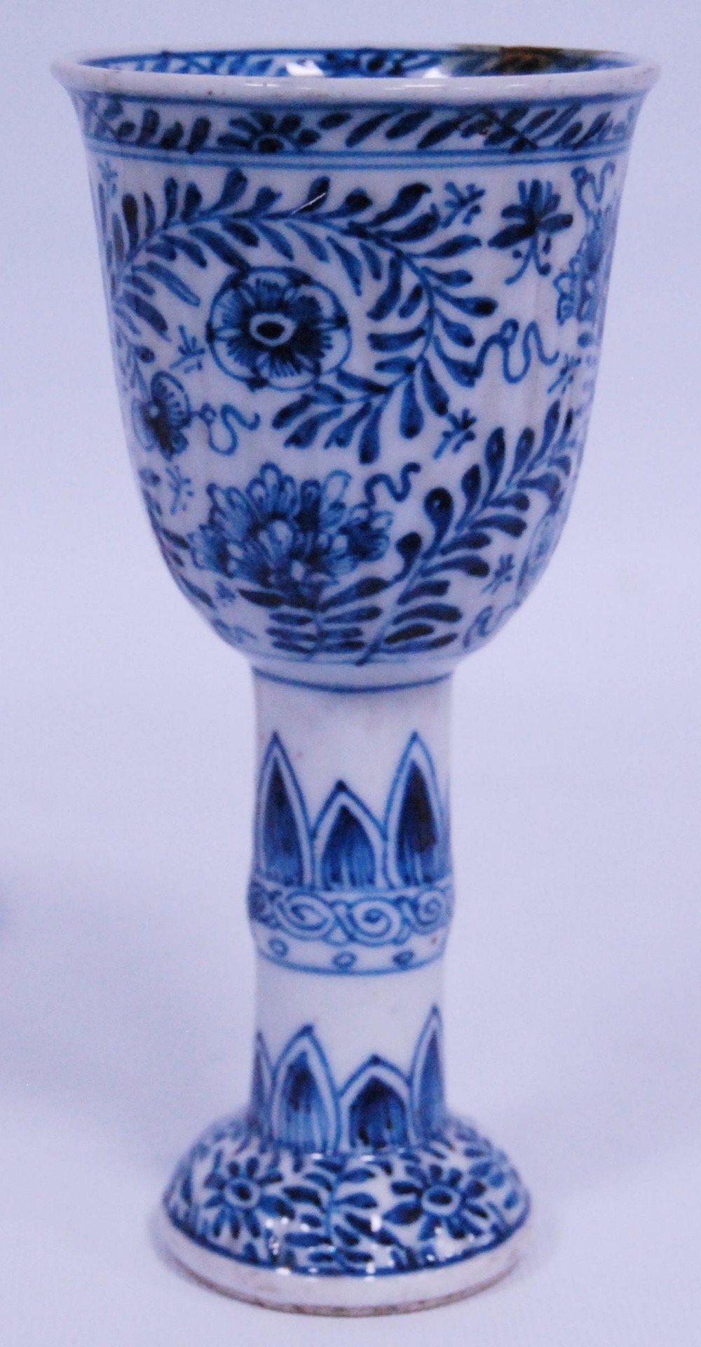 Chinese blue and white stem cup, Kangxi (1662 - 1722), probably of the period, decorated with - Image 3 of 13