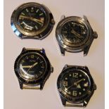 Interpol De Luxe 21 jewels antimagnetic diver's-style watch, c. 1960s/70s, in oval shaped
