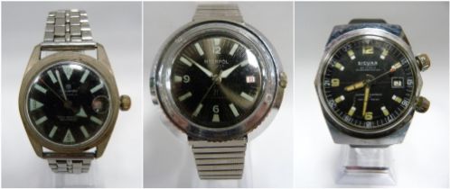 Sicura 23 jewels Superwaterproof 400 vacuum tested manual wind diver's watch, c. 1960s, case