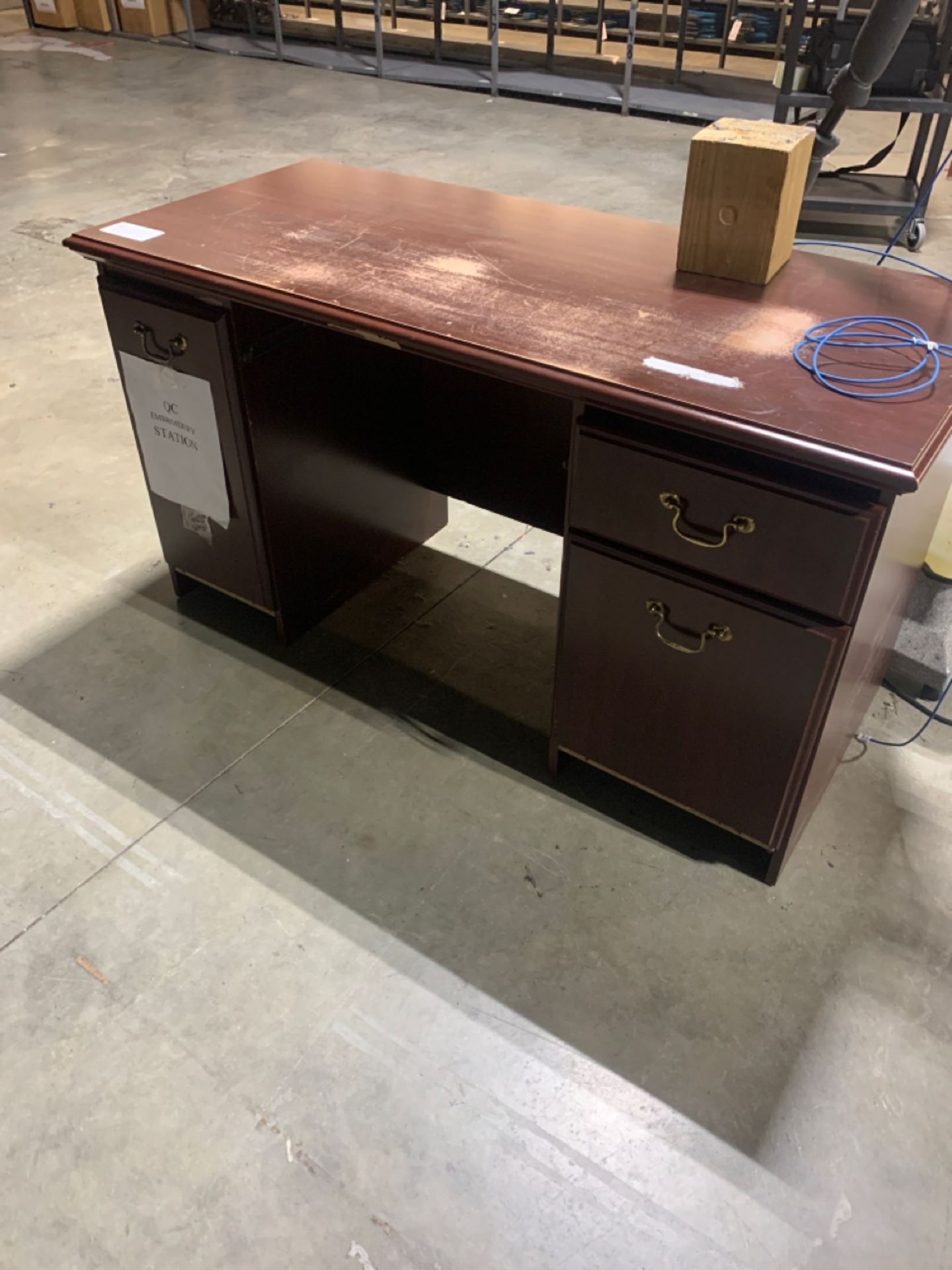 Lot of (1) desk and (2) credenzas - Image 2 of 3