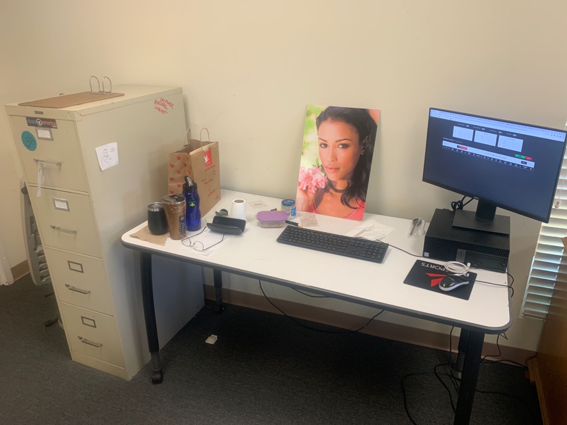 Table and file cabinet