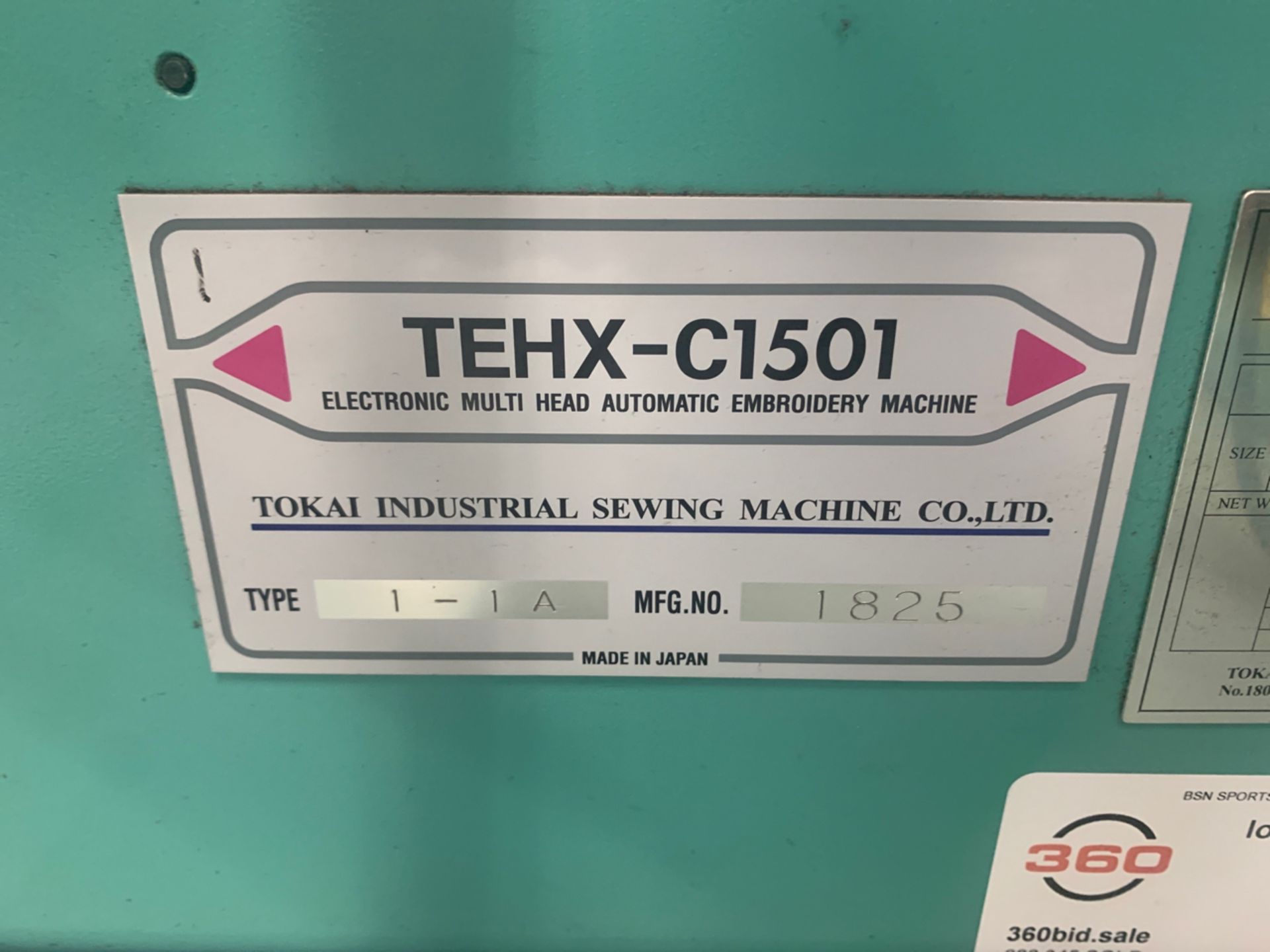 Tajima Single Head Embroidery Machine TEHX-C1501 - Image 4 of 11