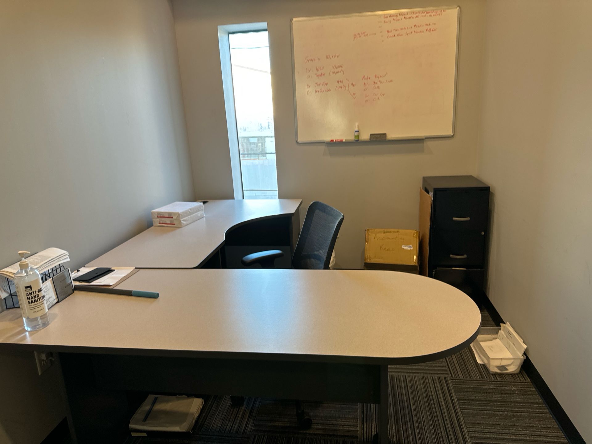 LOT: Contents of (3) Offices: (5) Chairs, (3) Work Stations, LG 30" TV - Image 2 of 4