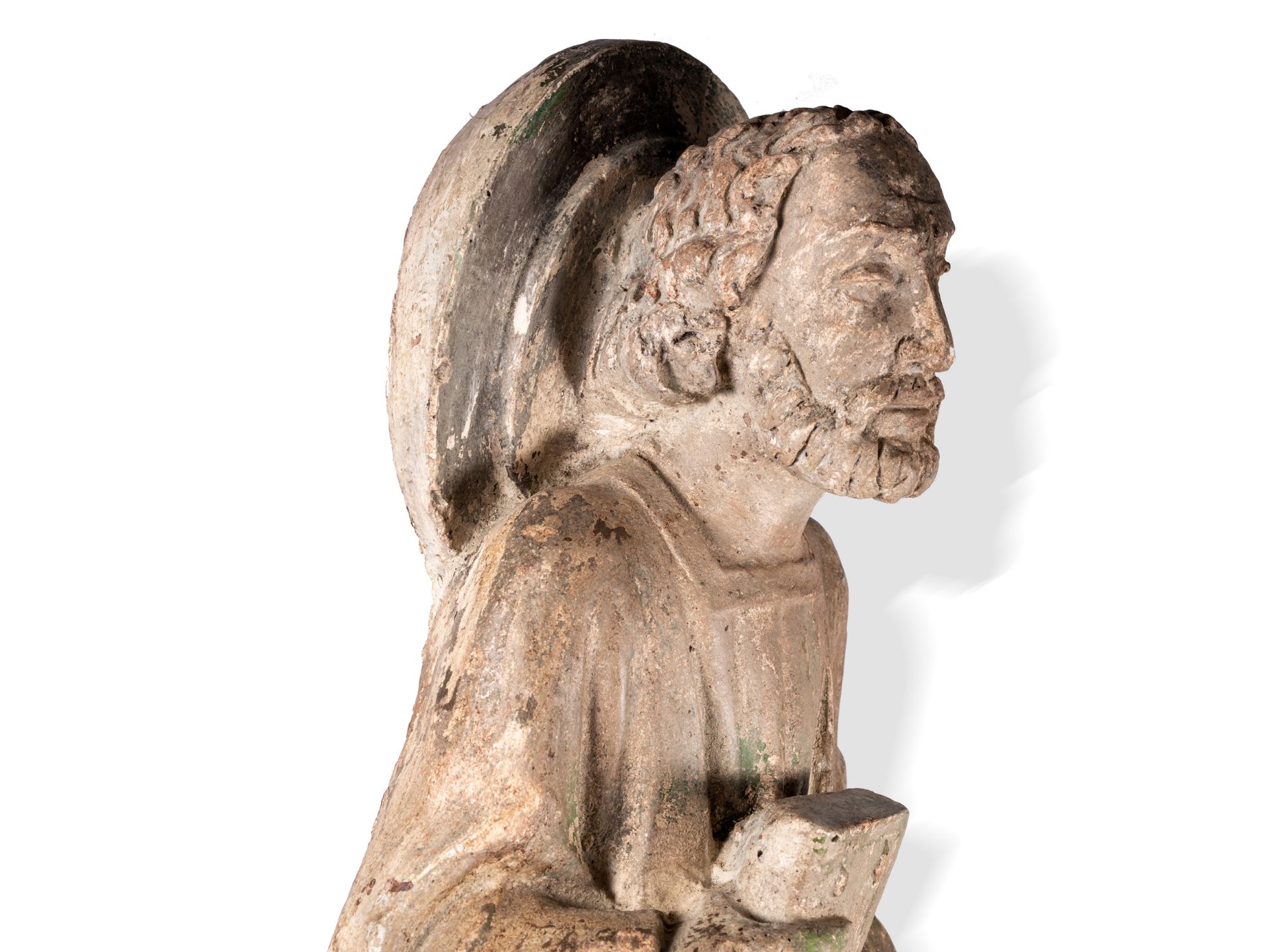 Museum sculpture of a seated apostle, Italy, In the style of the 14th century - Image 6 of 8