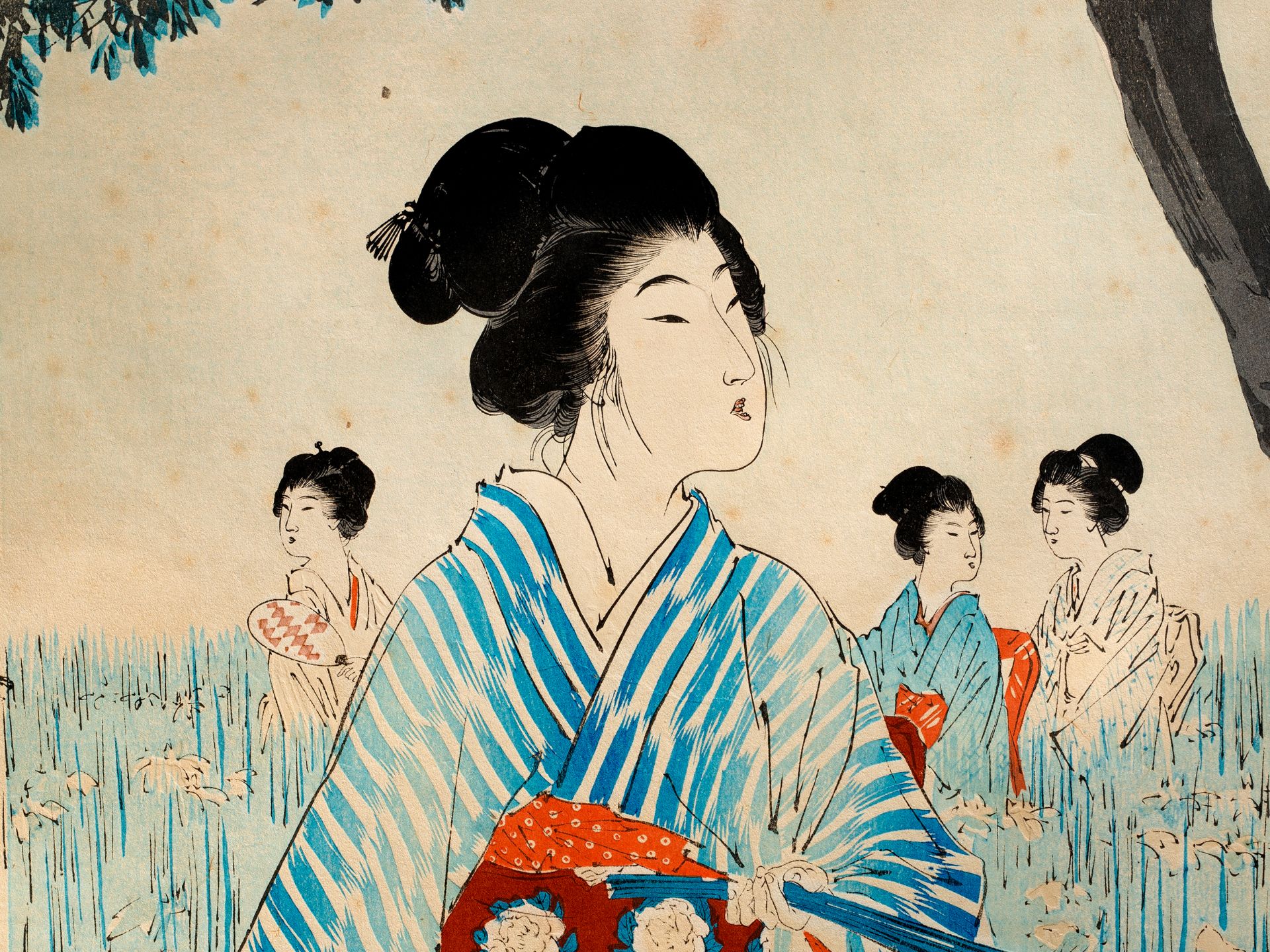 Japanischer Farbholzschnitt, 19. Jahrhundert - Bild 2 aus 5