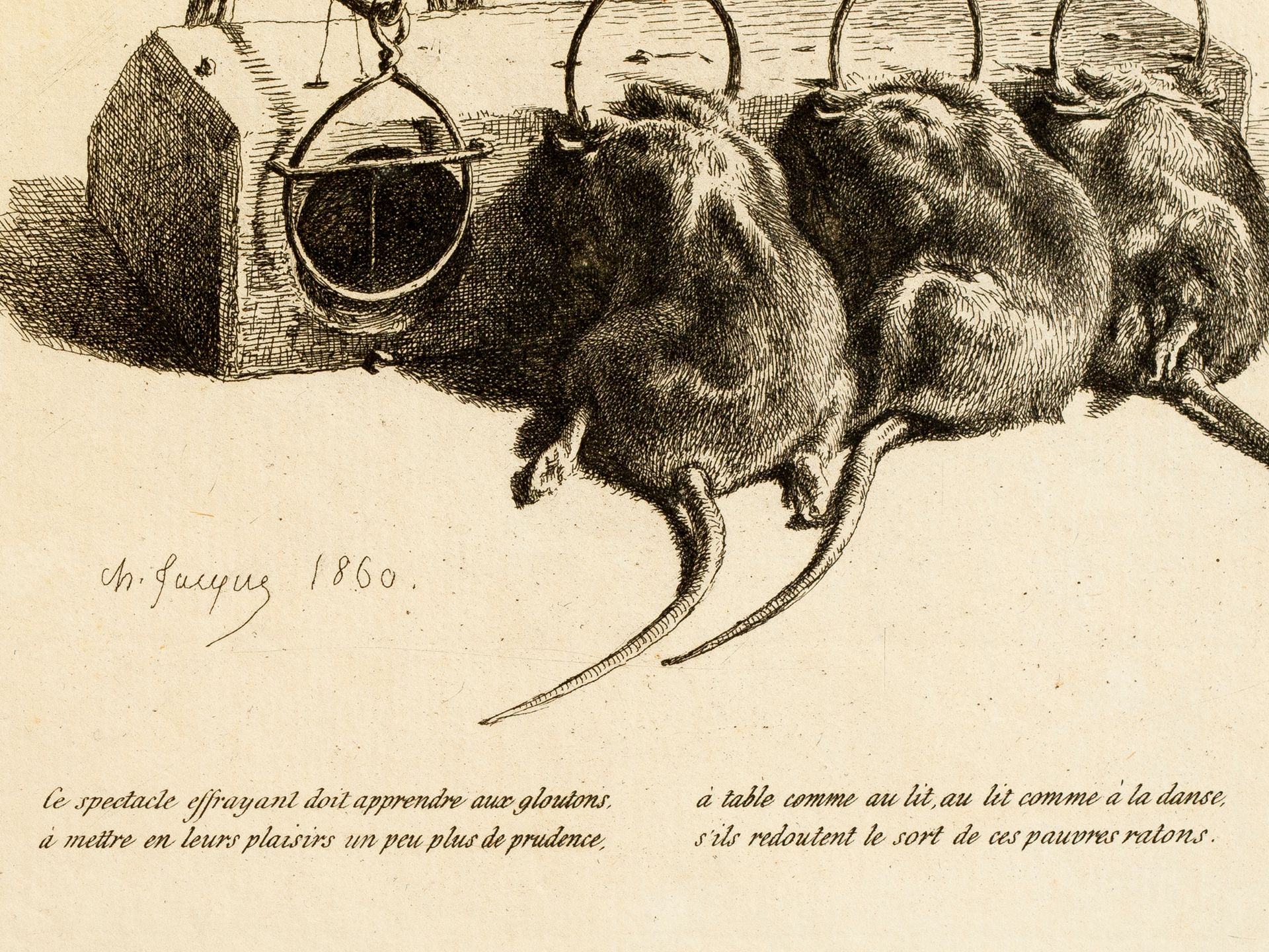 Rat trap, Lithography, 19th century - Image 3 of 5