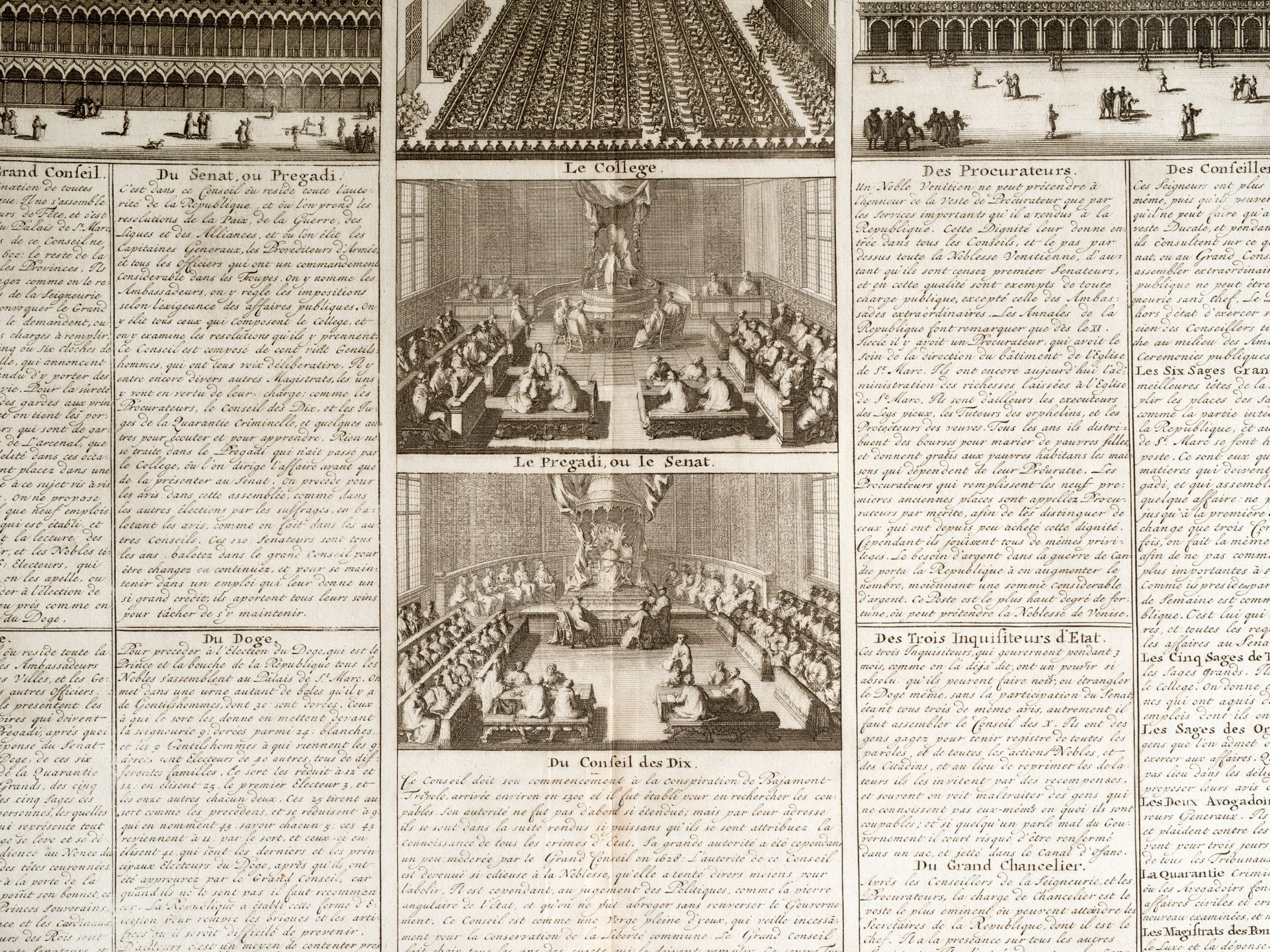 H. Chatelain, Kupferstich, Carte du Gouvernement civil et politique de la Republique de Venise - Bild 7 aus 9