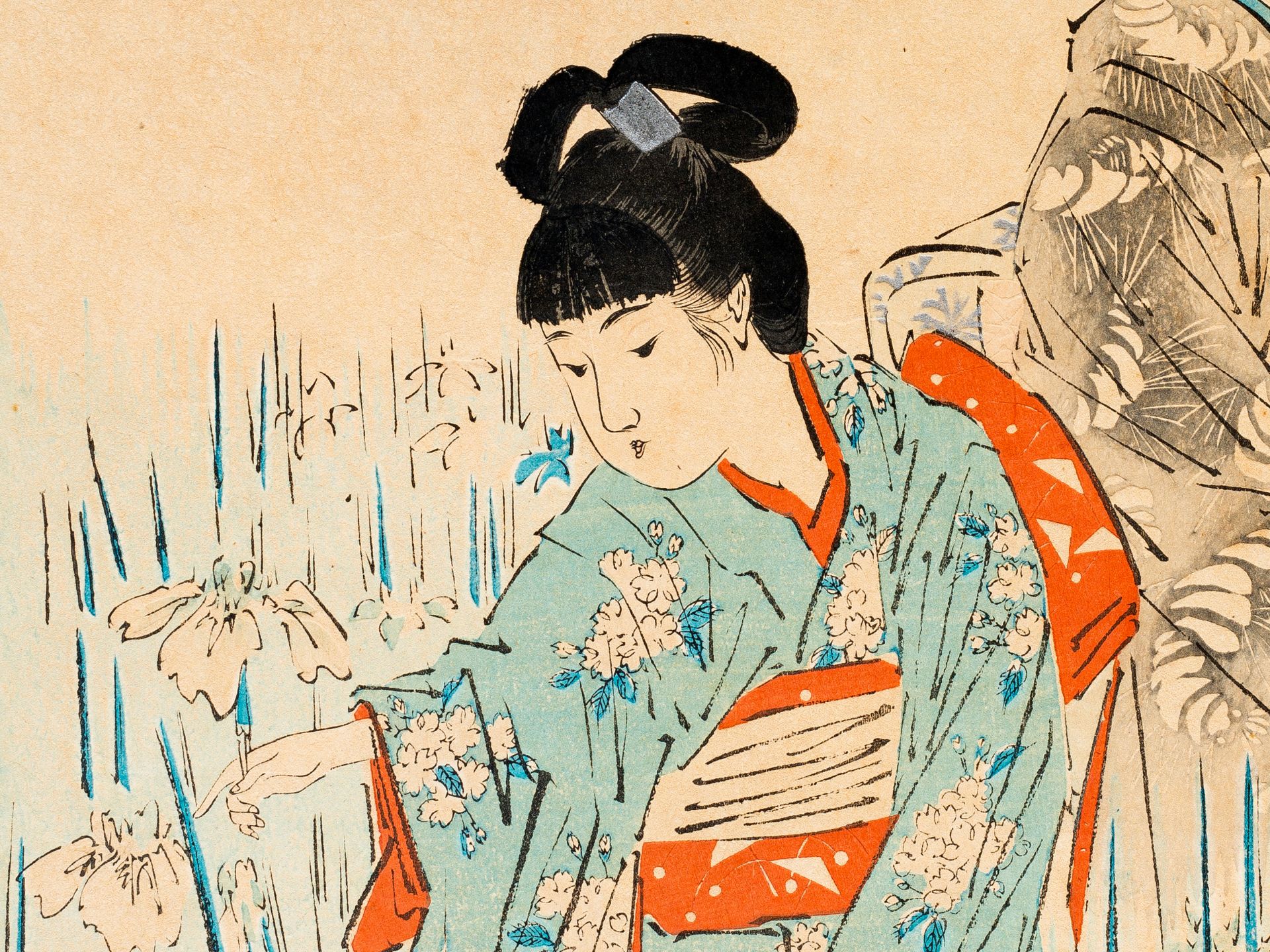 Japanischer Farbholzschnitt, 19. Jahrhundert - Bild 3 aus 5
