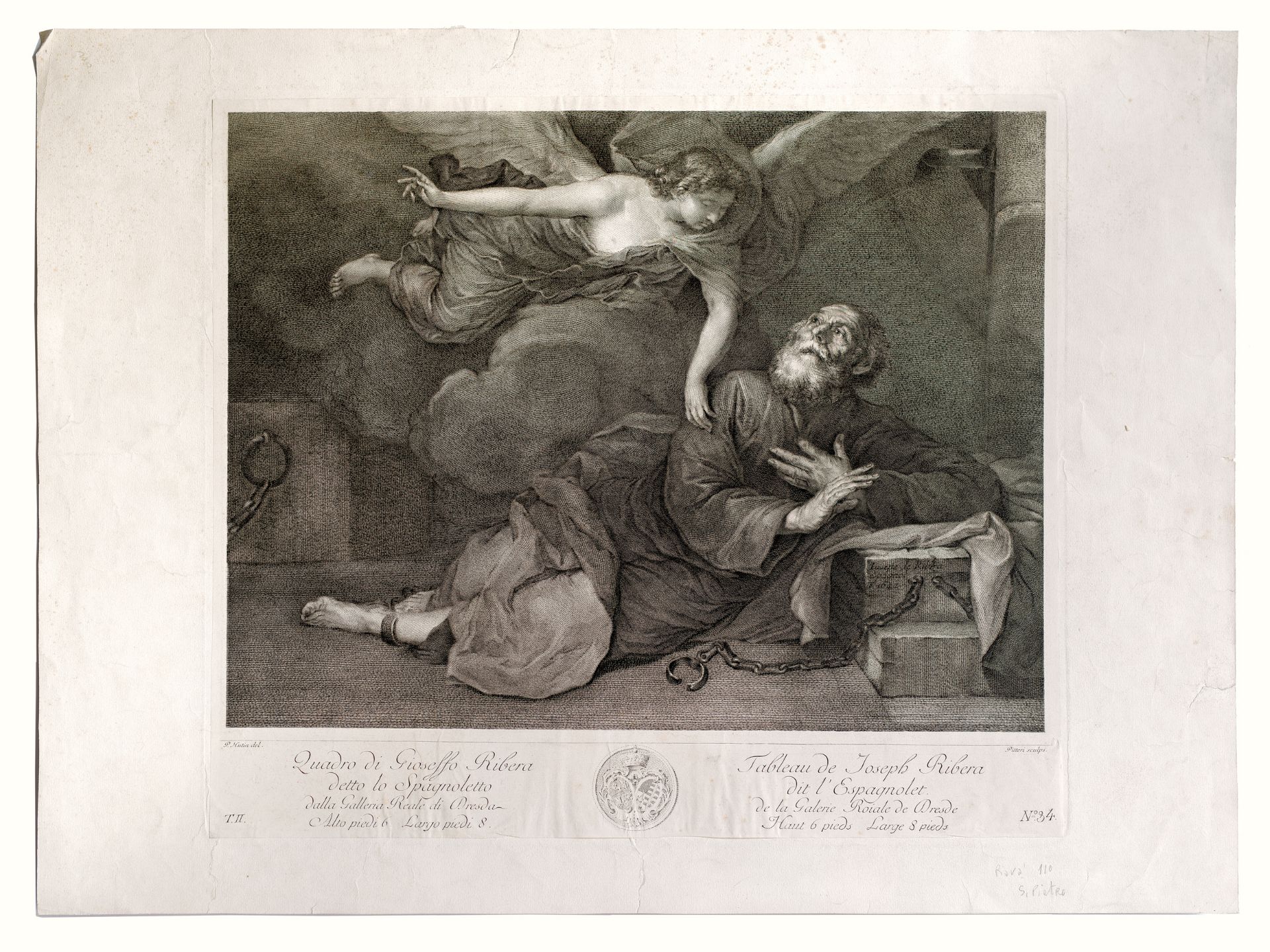 Marco Pitteri, 1703 - 1786, Kupferstich nach Ribera