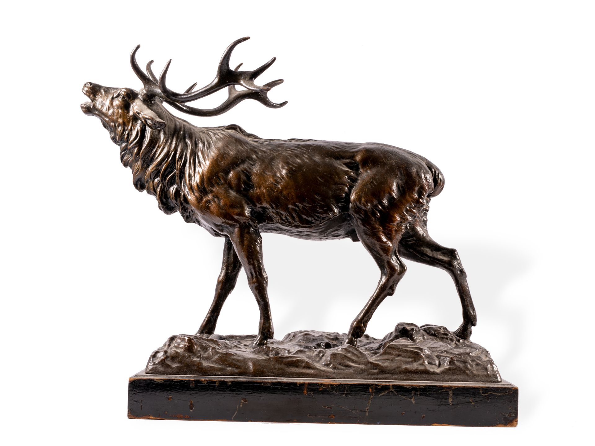 Roaring deer, Around 1900, Cast bronze - Image 2 of 14