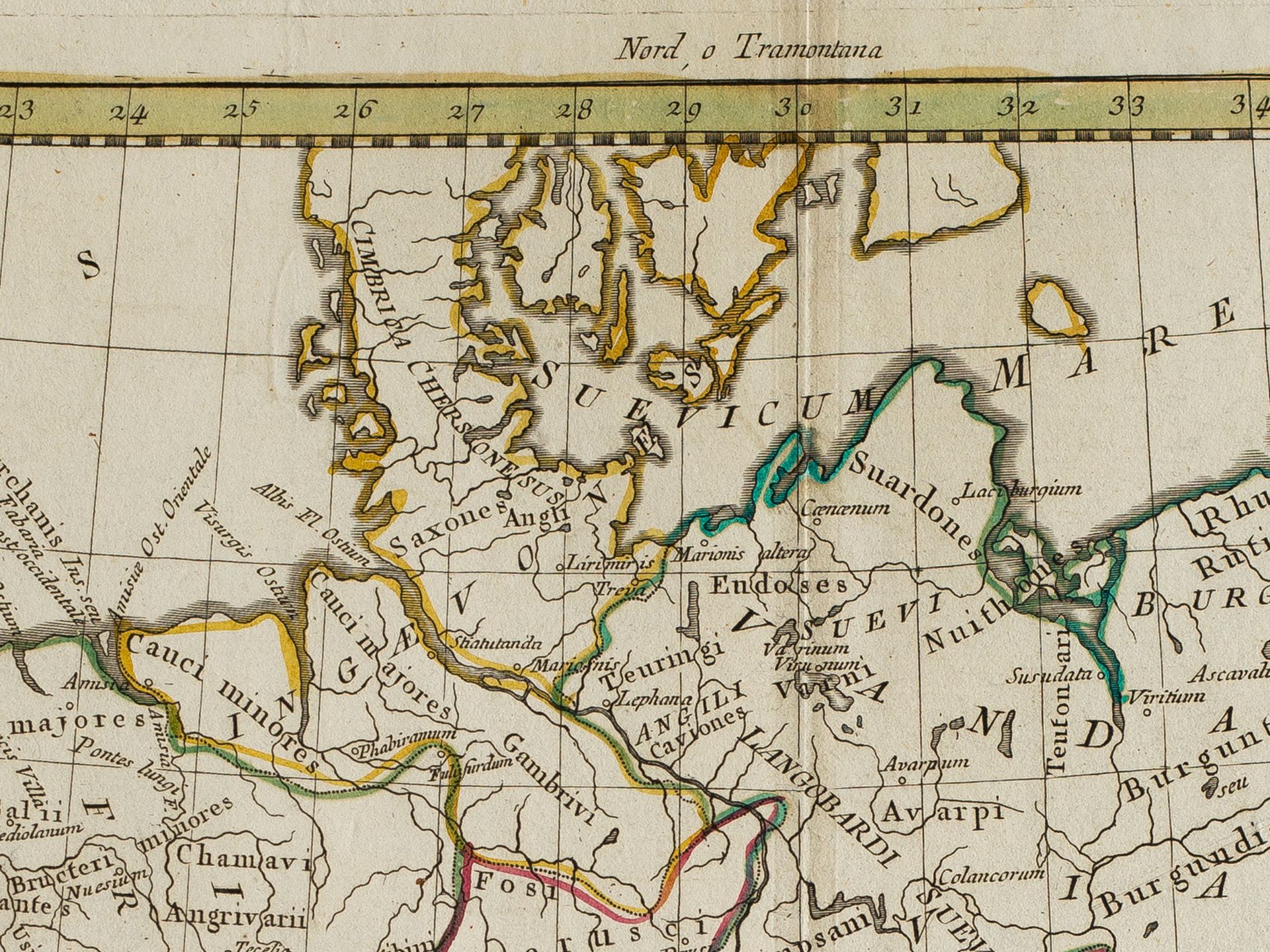 Germania Antiqua, Venetiis 1785, Kupferstichkarte - Bild 3 aus 6