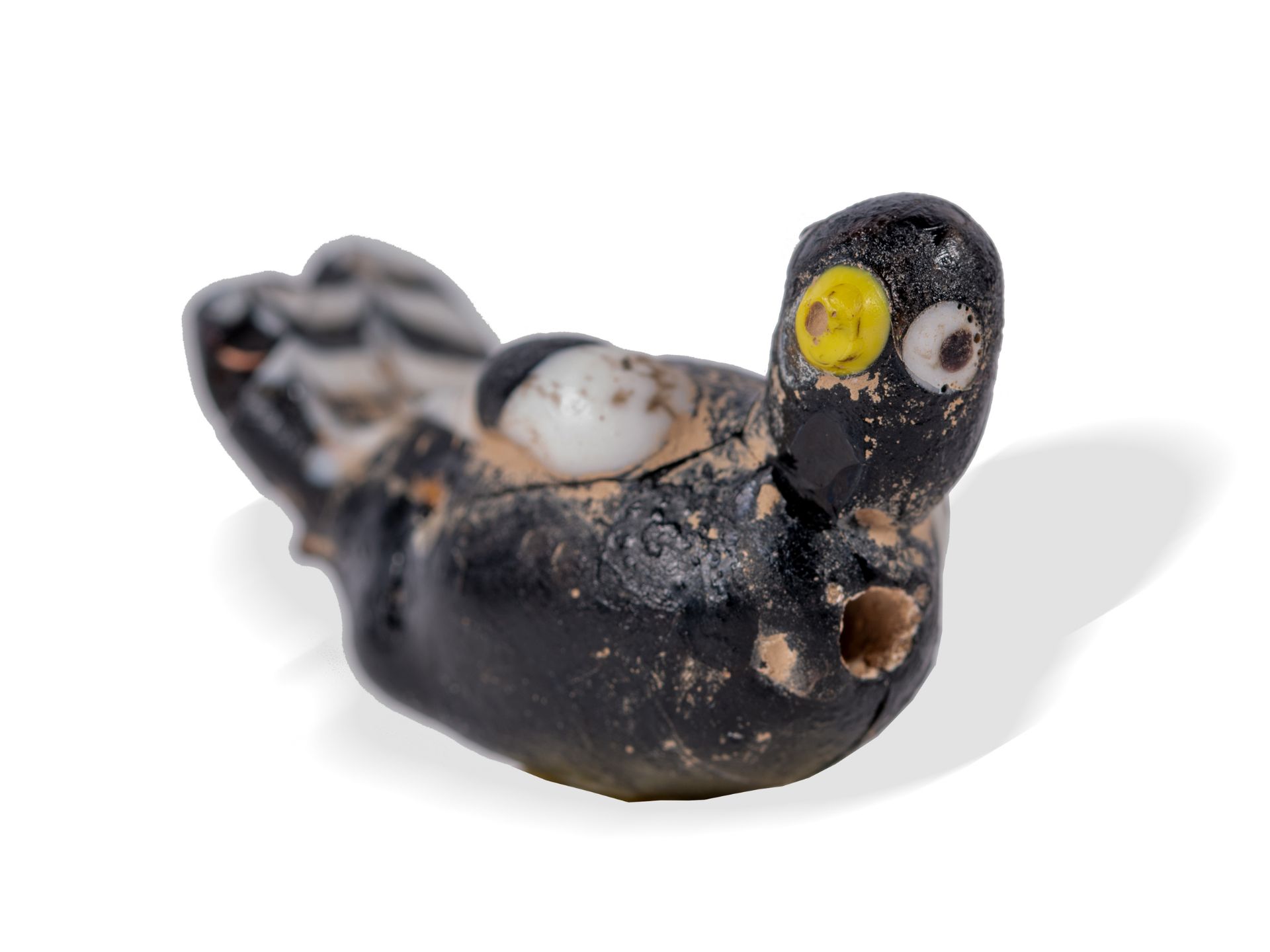 Phoenician sand core glass, In the form of a bird - Image 6 of 8