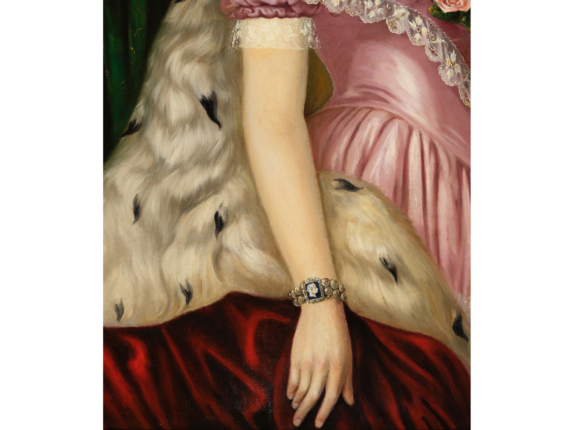 Österreichischer Maler, Portrait der Kaiserin Elisabeth von Österreich, Mitte 19. Jahrhundert - Bild 4 aus 7