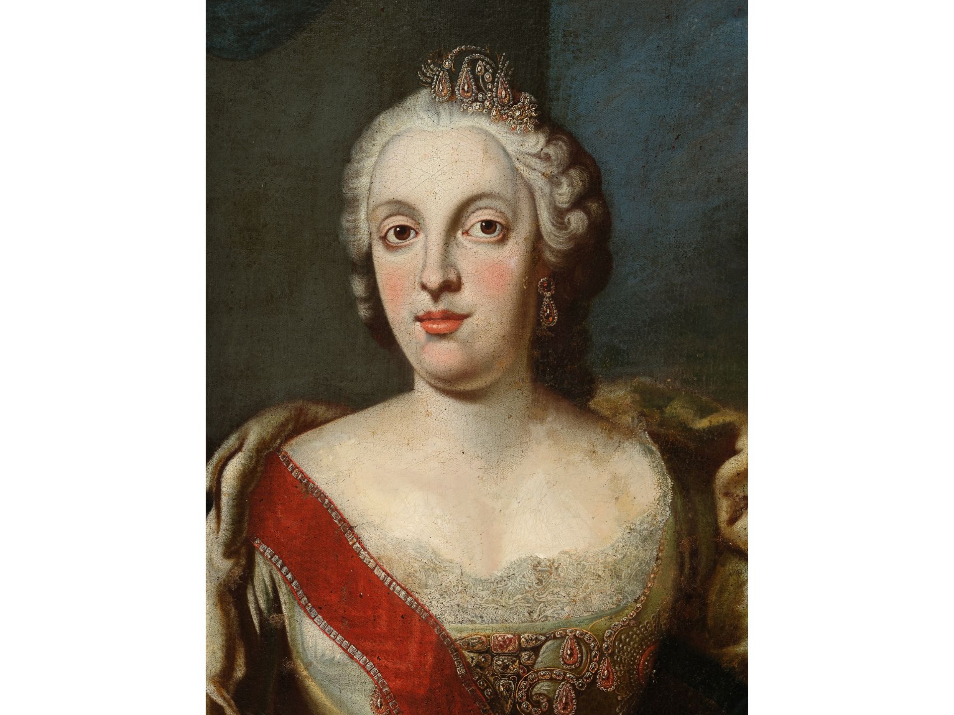 George Desmarees, Stockholm 1697 - 1776 Munich, Attributed, Portrait of Maria Anna Sophie of Saxony - Image 2 of 8