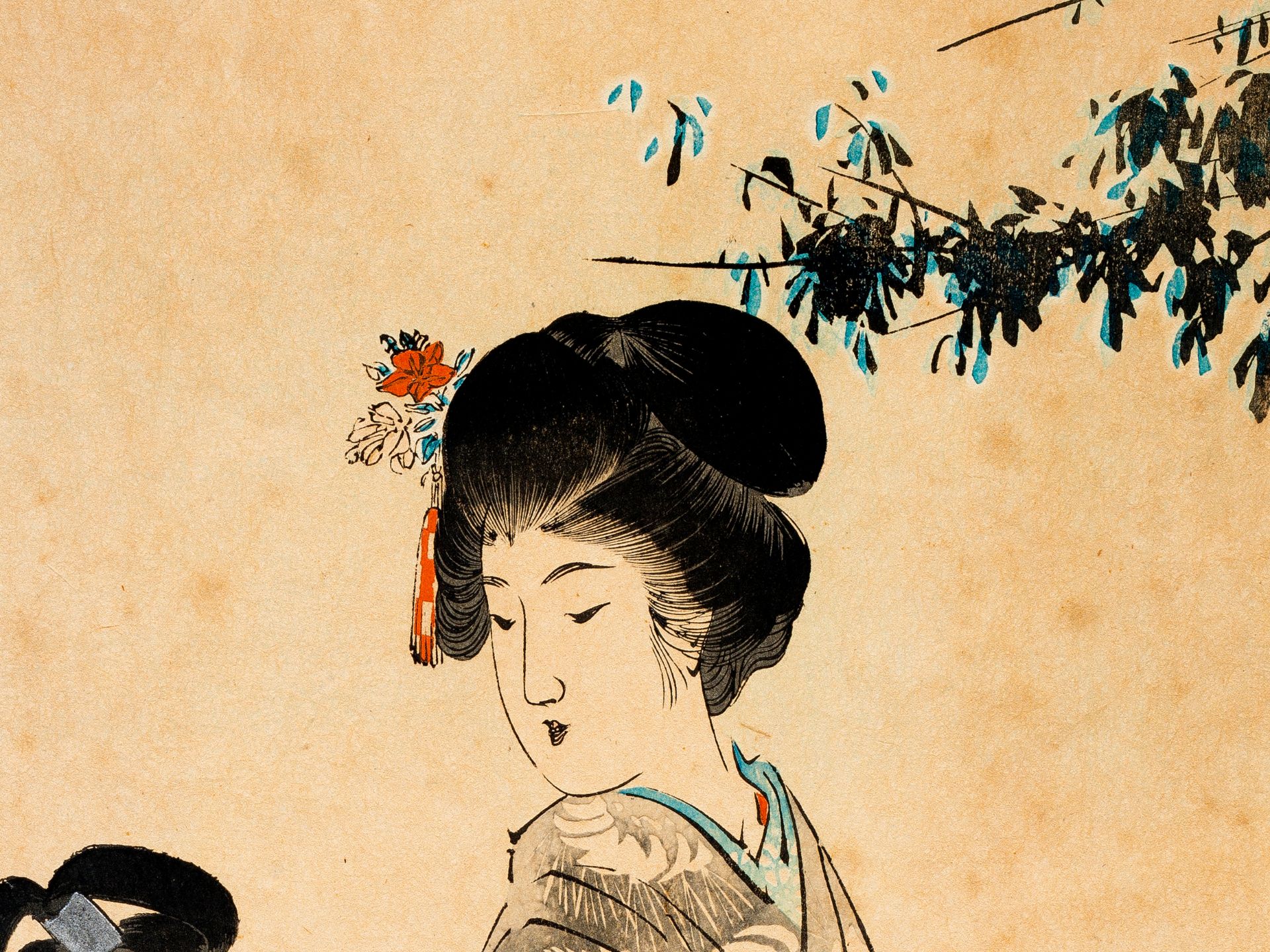 Japanischer Farbholzschnitt, 19. Jahrhundert - Bild 2 aus 5