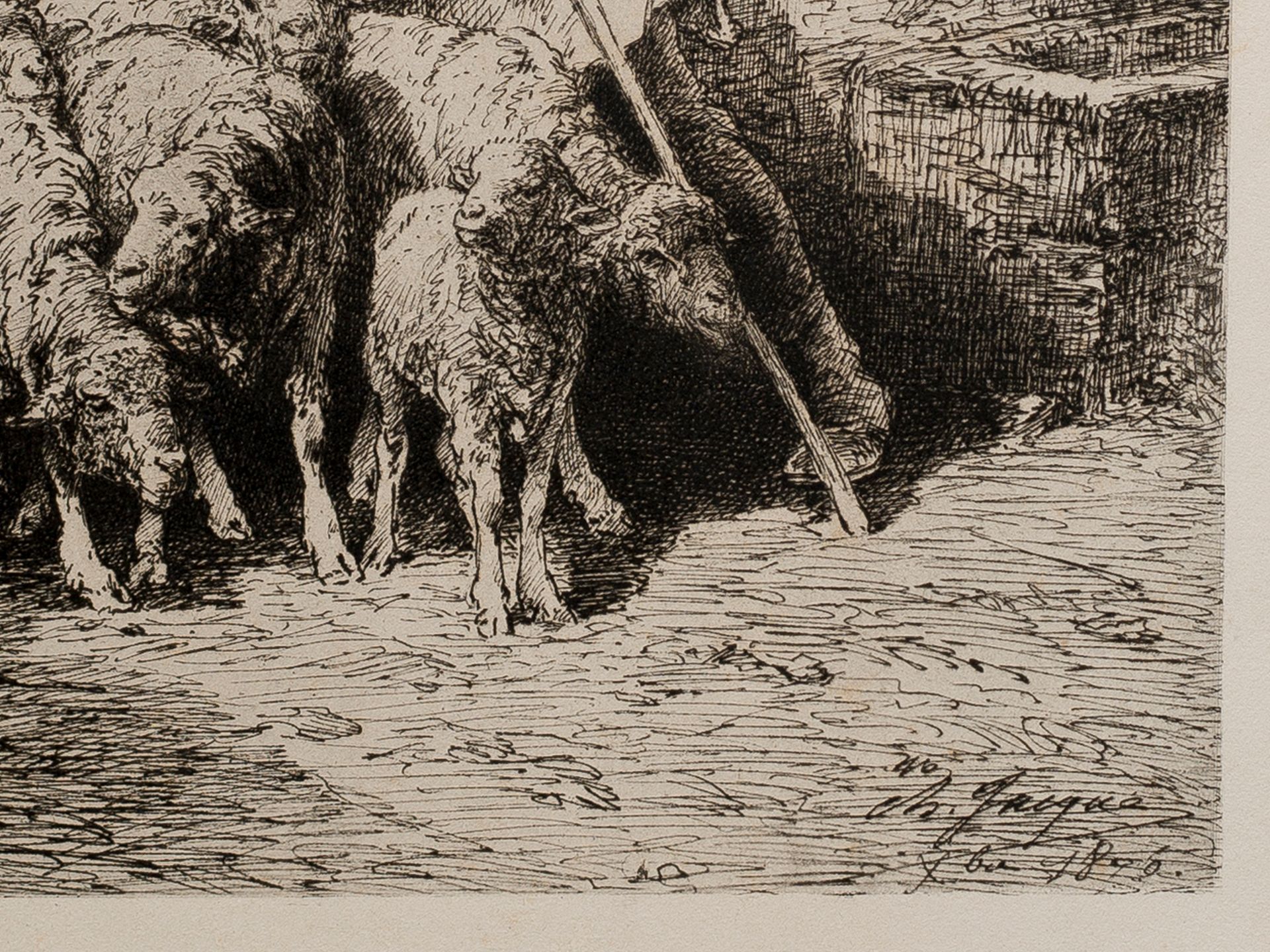 Charles Emile Jacque, 1813 - 1894, Etching - Image 4 of 4