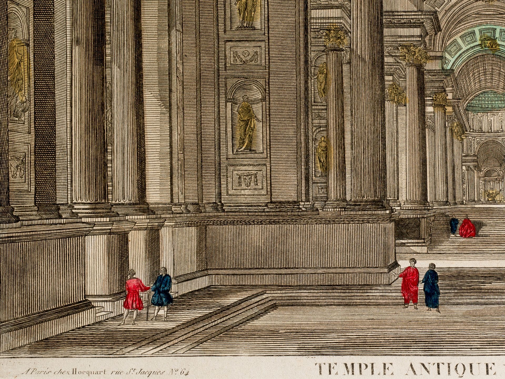 "Temple antique près de Rome", Paris, Coloured engraving - Image 2 of 2