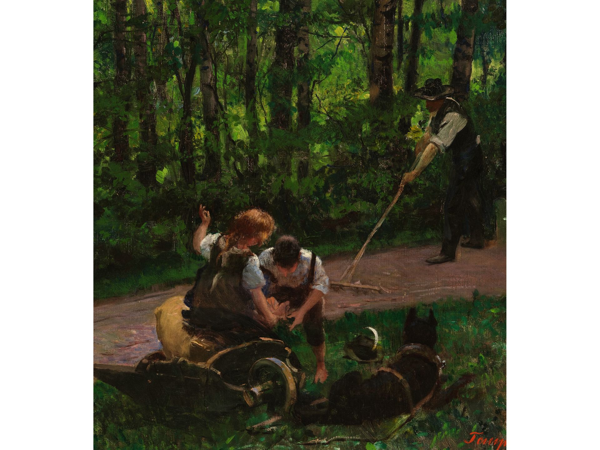 Hans Temple, Littau 1857 - 1931 Wien, Rast im Wald - Bild 3 aus 4