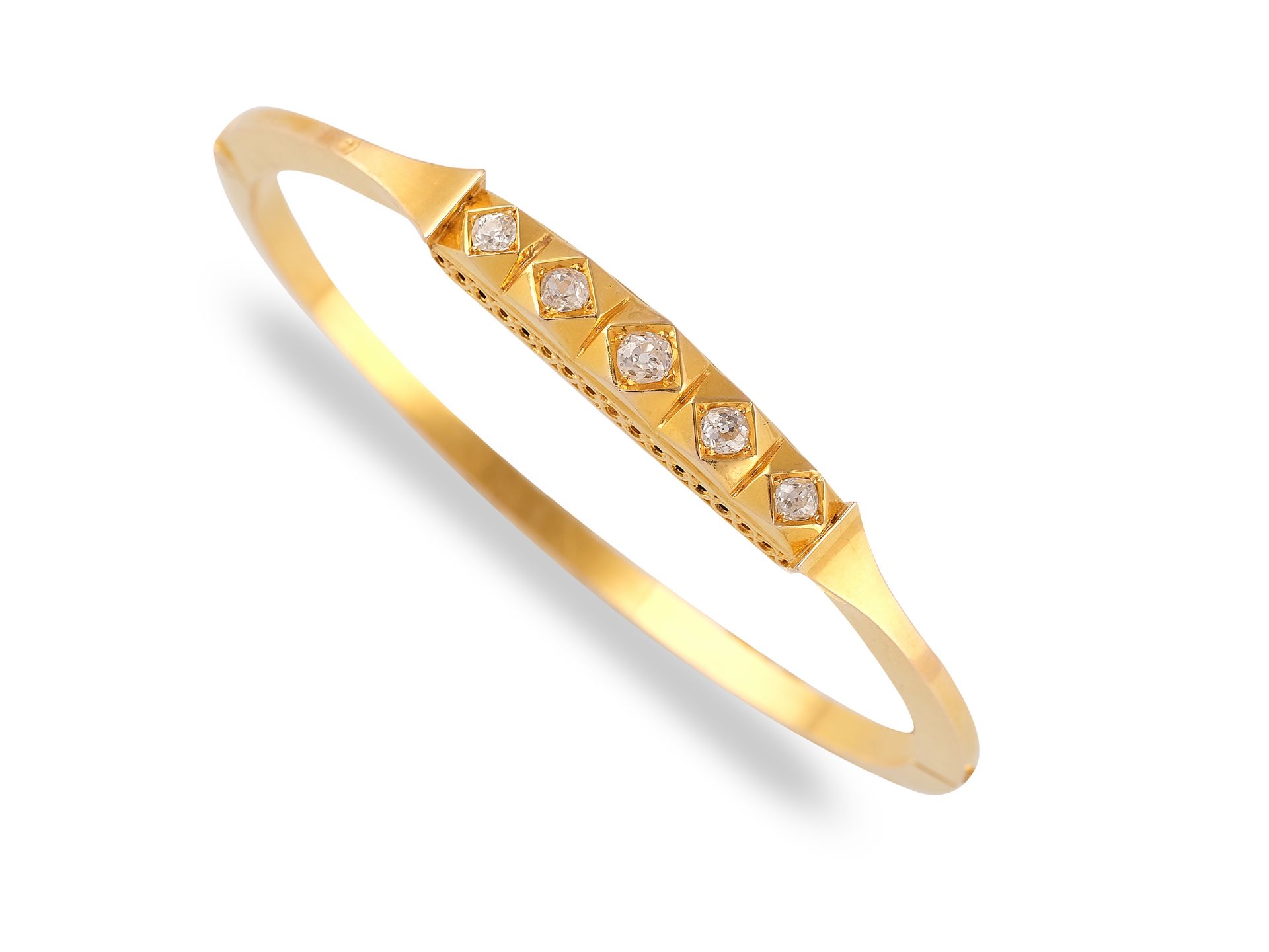 Armreif, 18 kt Gold, Diamanten - Bild 2 aus 2