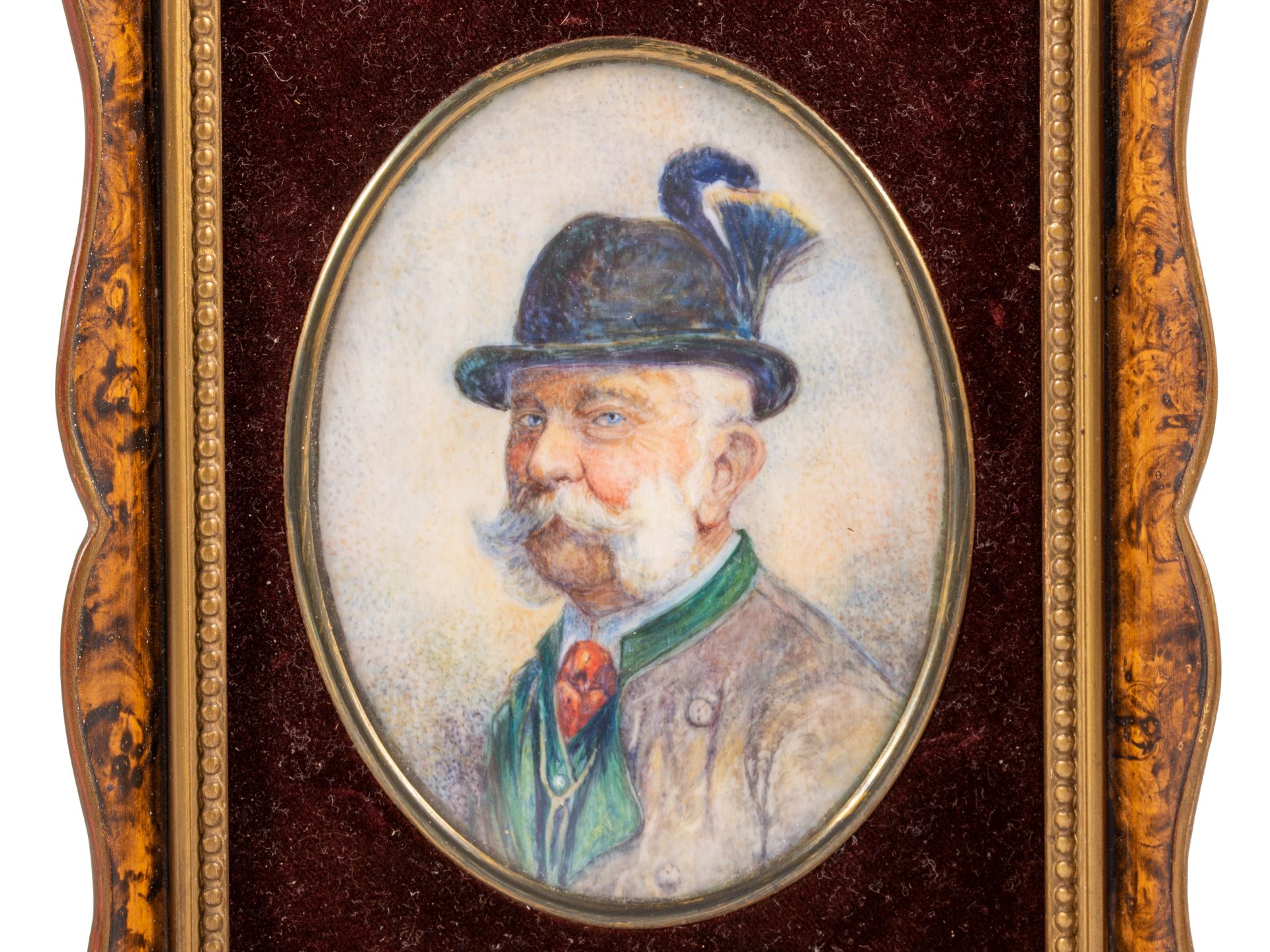 Portraitminiatur von Kaiser Franz Joseph I. (1830 - 1916), Wien, Ende 19. Jahrhundert  - Bild 2 aus 3