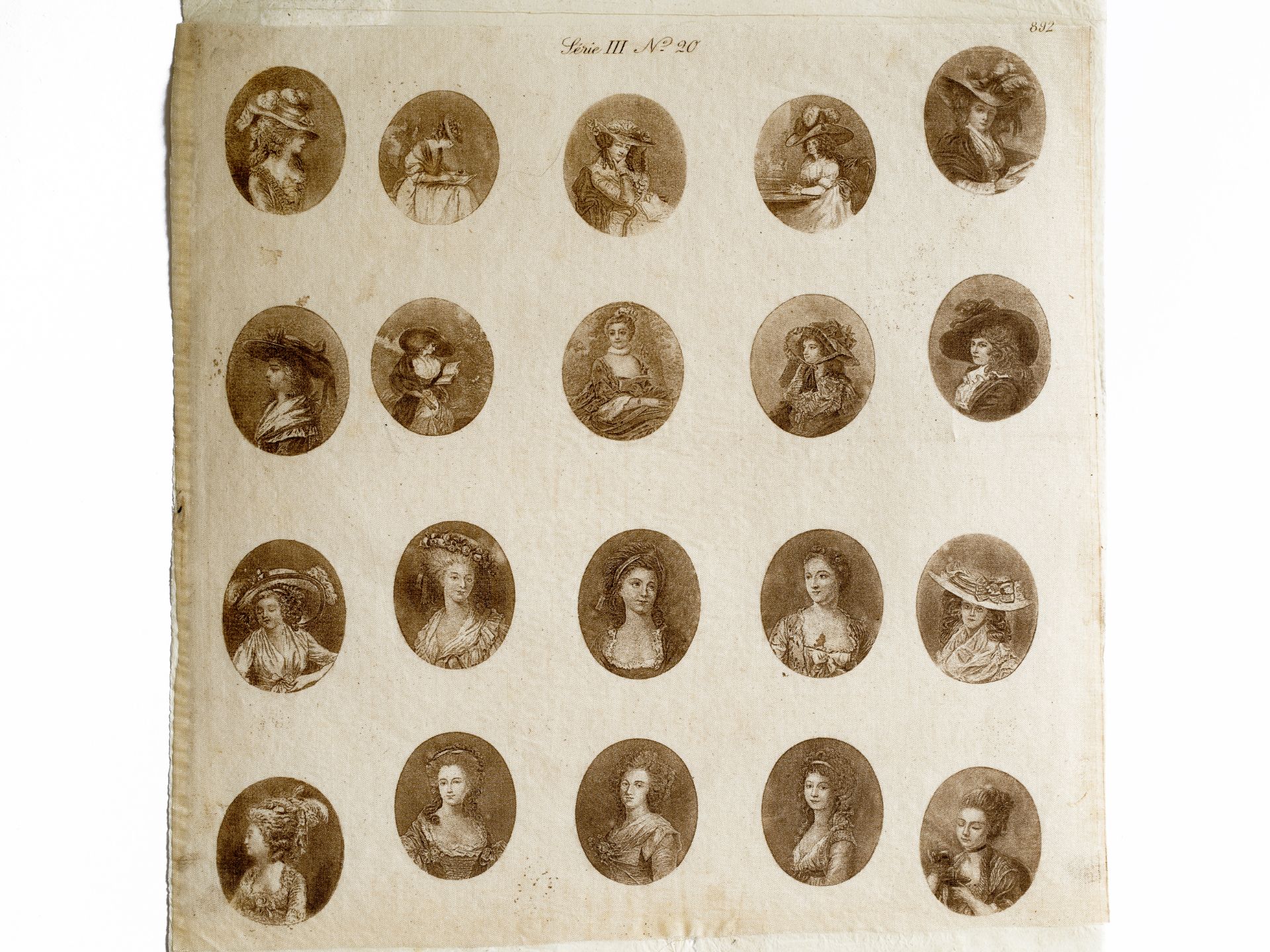 "20 Portraits of Ladies”, Copper engraving medallions