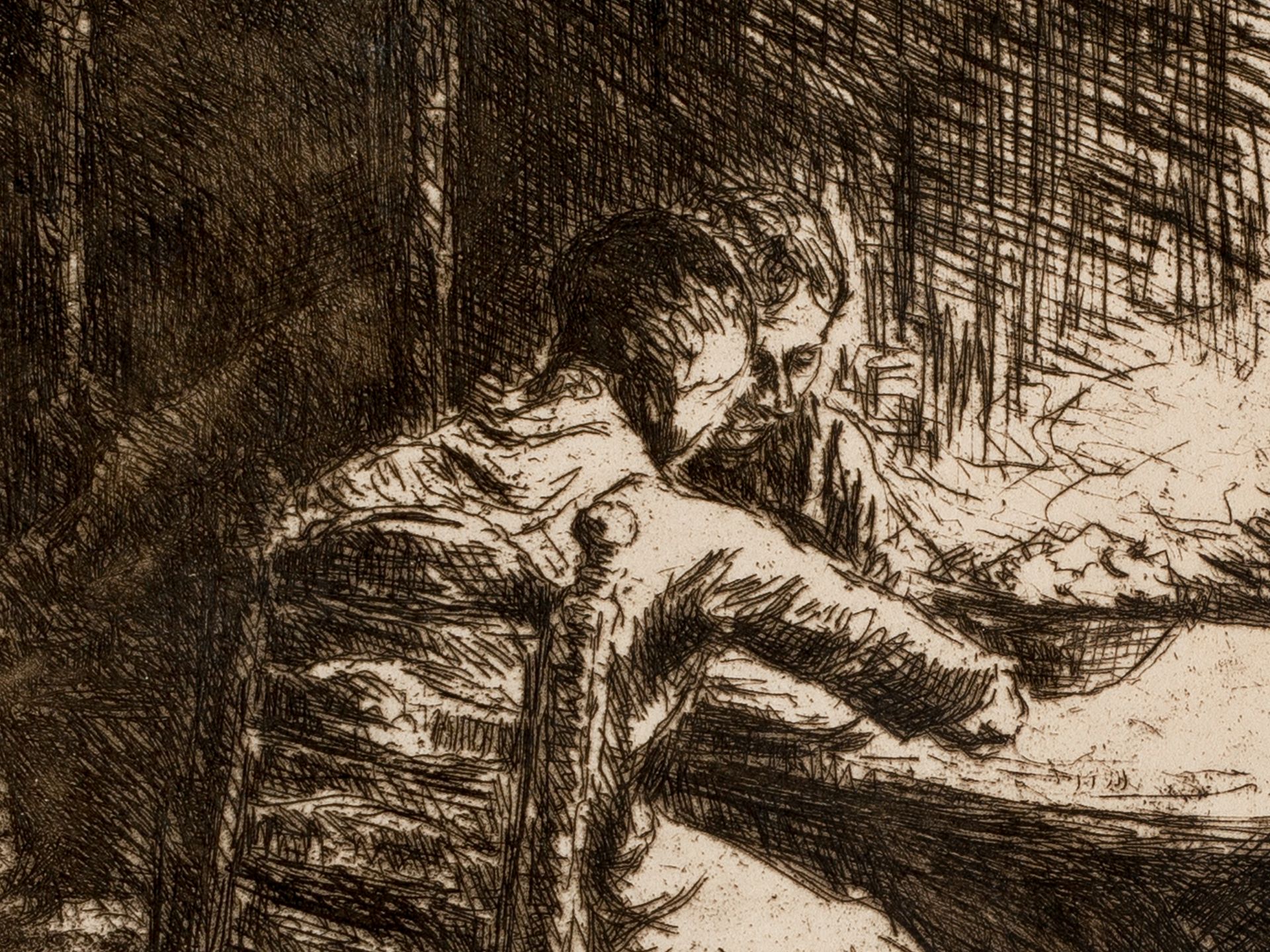 Max Liebermann, Berlin 1847 - 1935 Berlin, Zugeschrieben, Seltene Radierung - Bild 3 aus 4