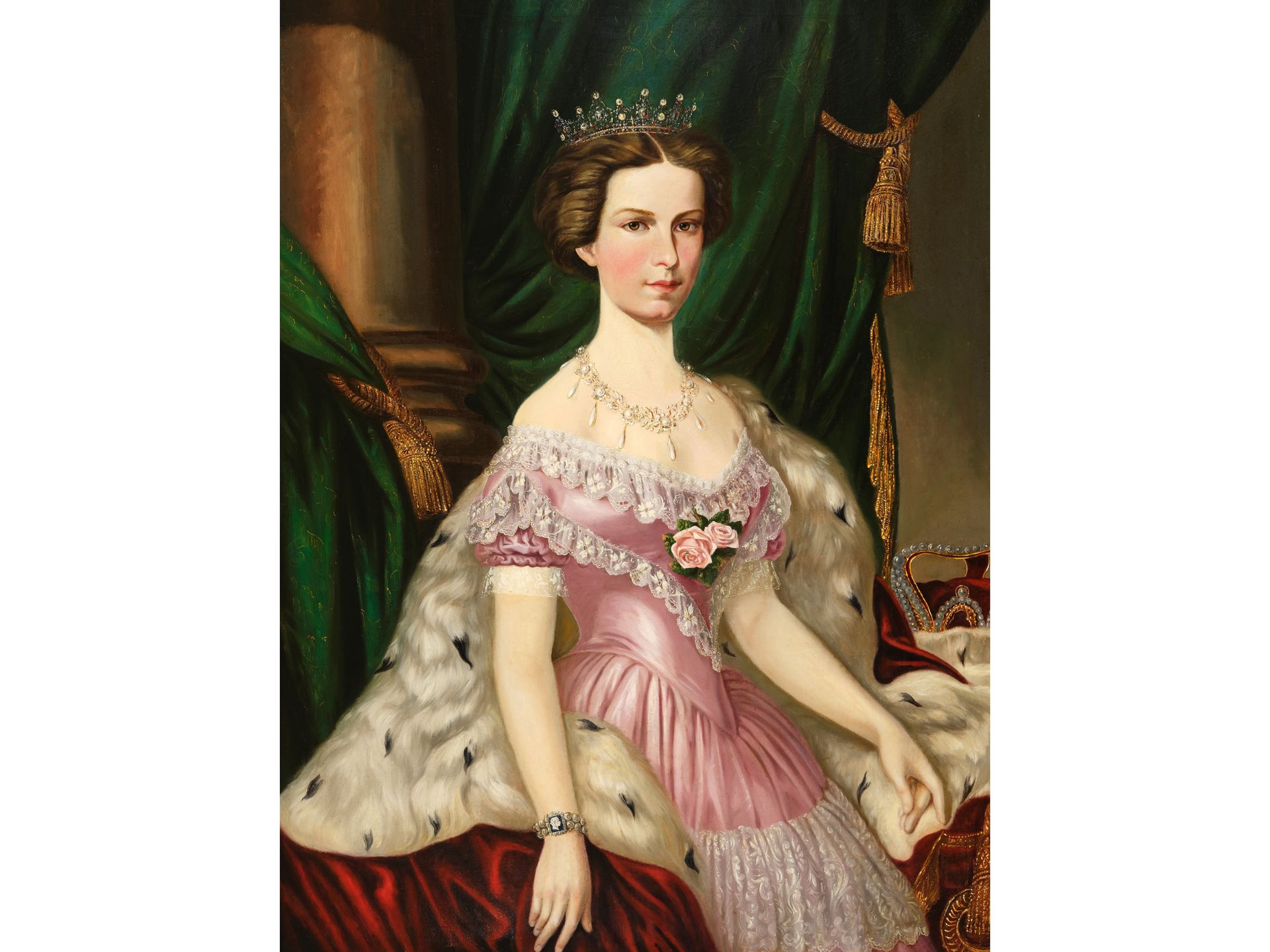 Österreichischer Maler, Portrait der Kaiserin Elisabeth von Österreich, Mitte 19. Jahrhundert