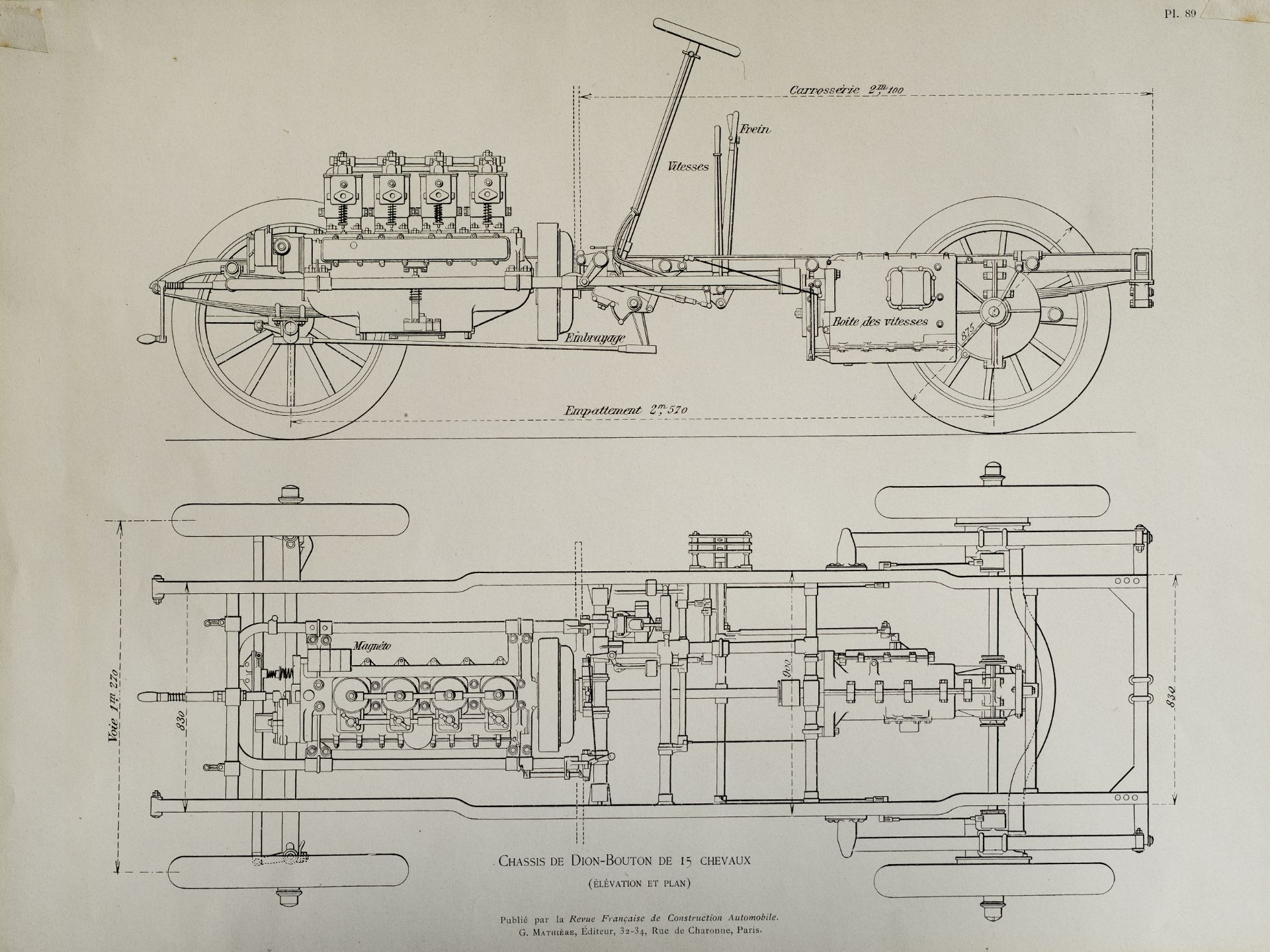 "Chassis de Dion-Bouton de 15 Chevaux", From G. Mathière