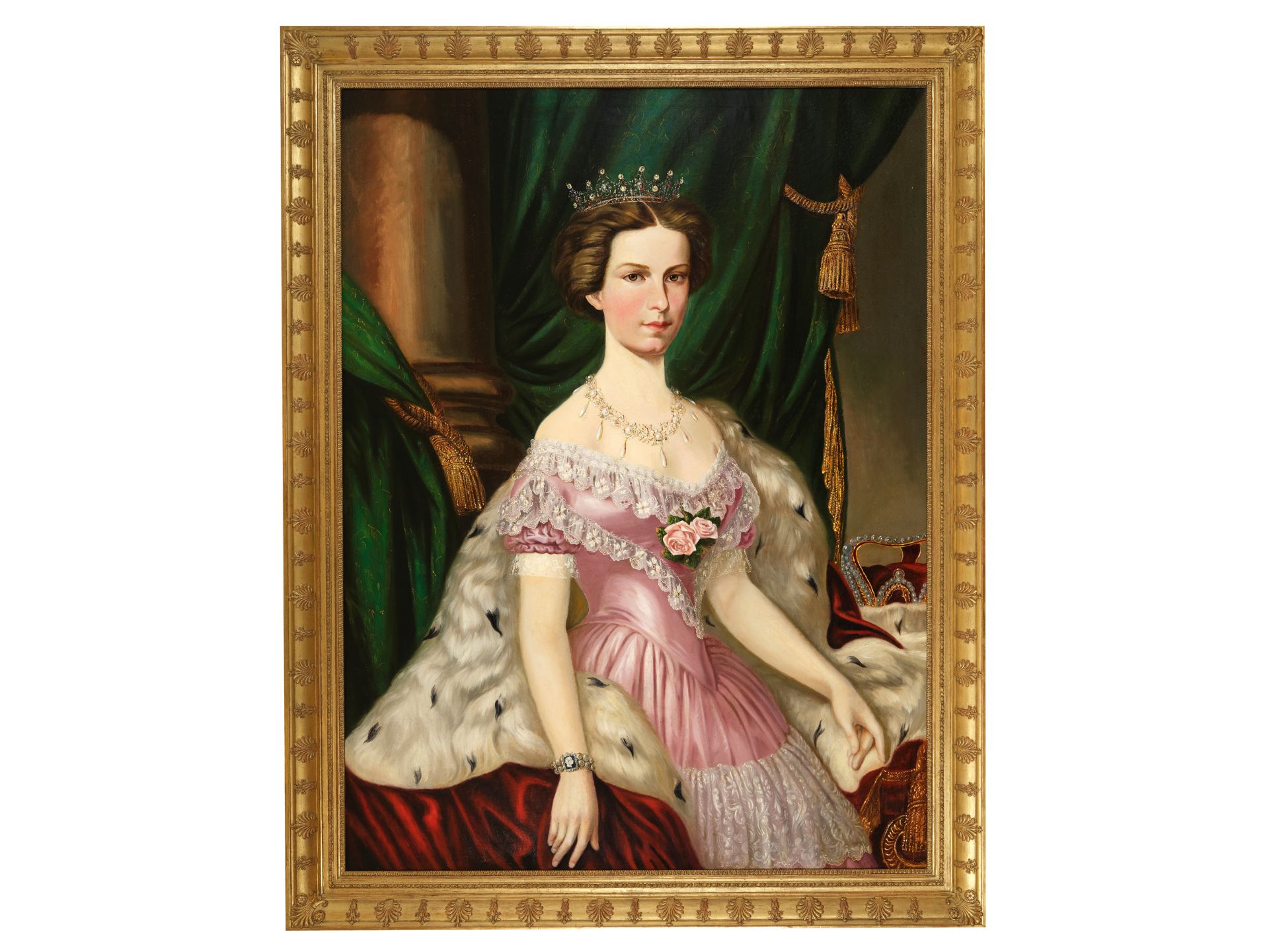 Österreichischer Maler, Portrait der Kaiserin Elisabeth von Österreich, Mitte 19. Jahrhundert - Bild 2 aus 7