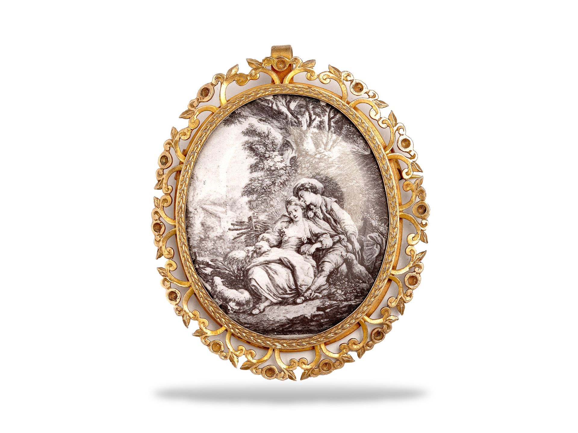 Brooch, Scene after Watteau, Around 1880 - Image 2 of 4