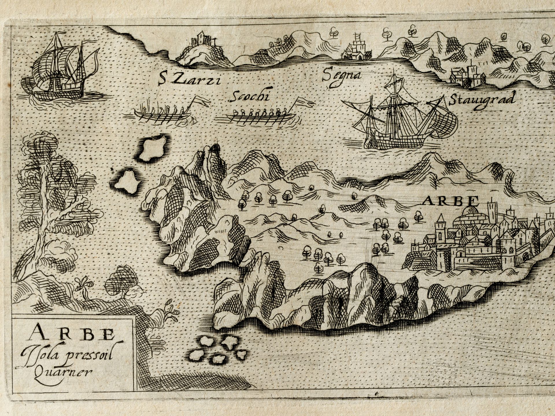 "Arbe. Isola pressoil Quarner", Navigation map, From: Johannes Metellus - Image 2 of 2