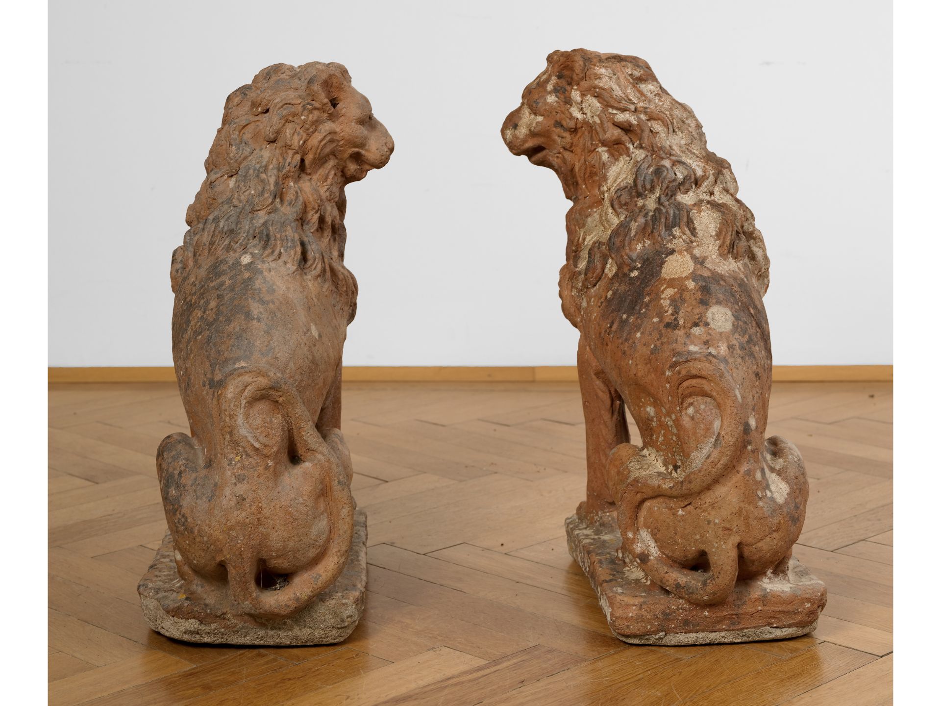 Pair of sitting lions, Italy, 18./19. Century - Image 5 of 6