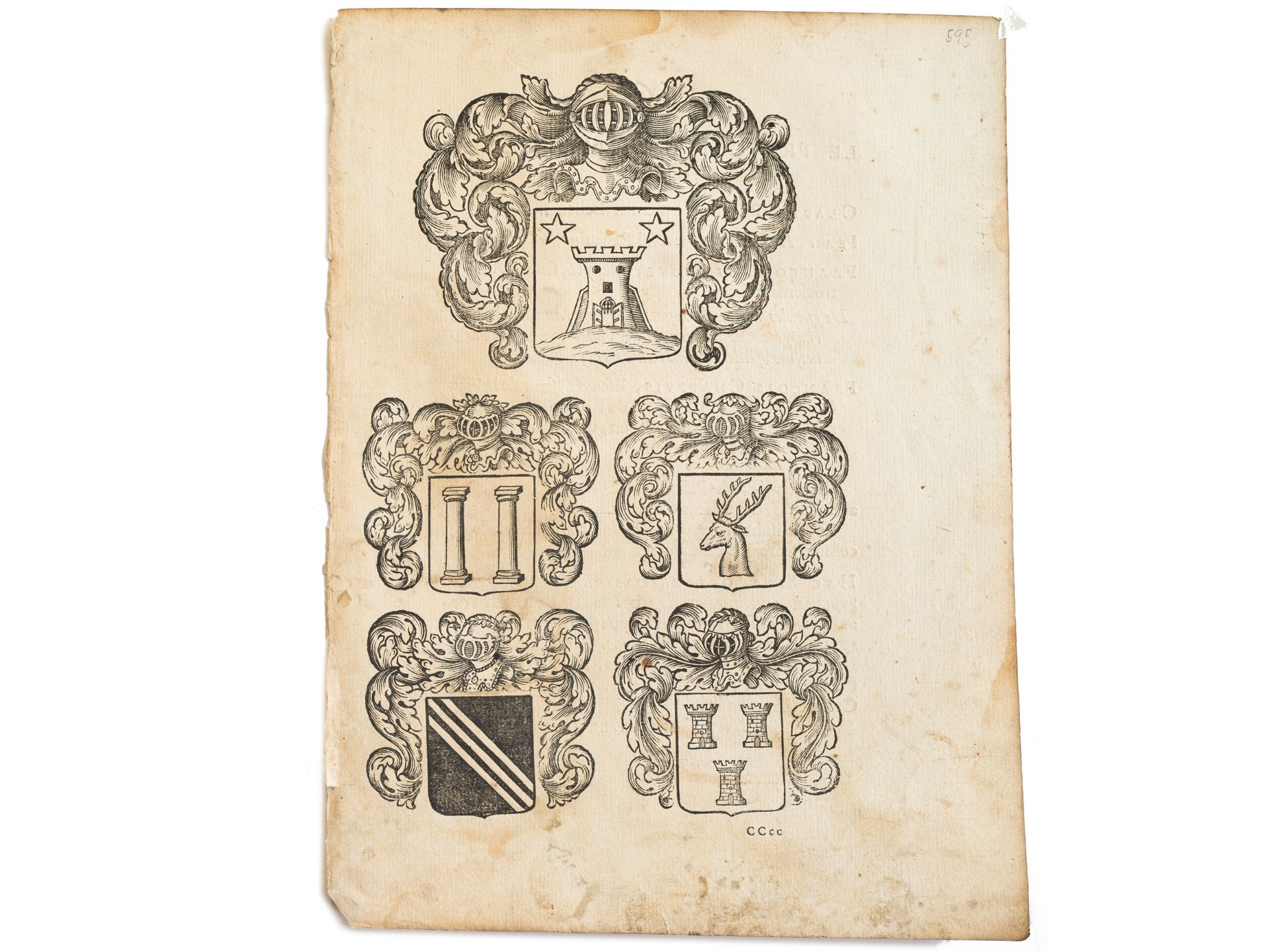 „Wappenstudien“, Rückseitig: 1663, Kupferstich & Typographie - Bild 2 aus 2