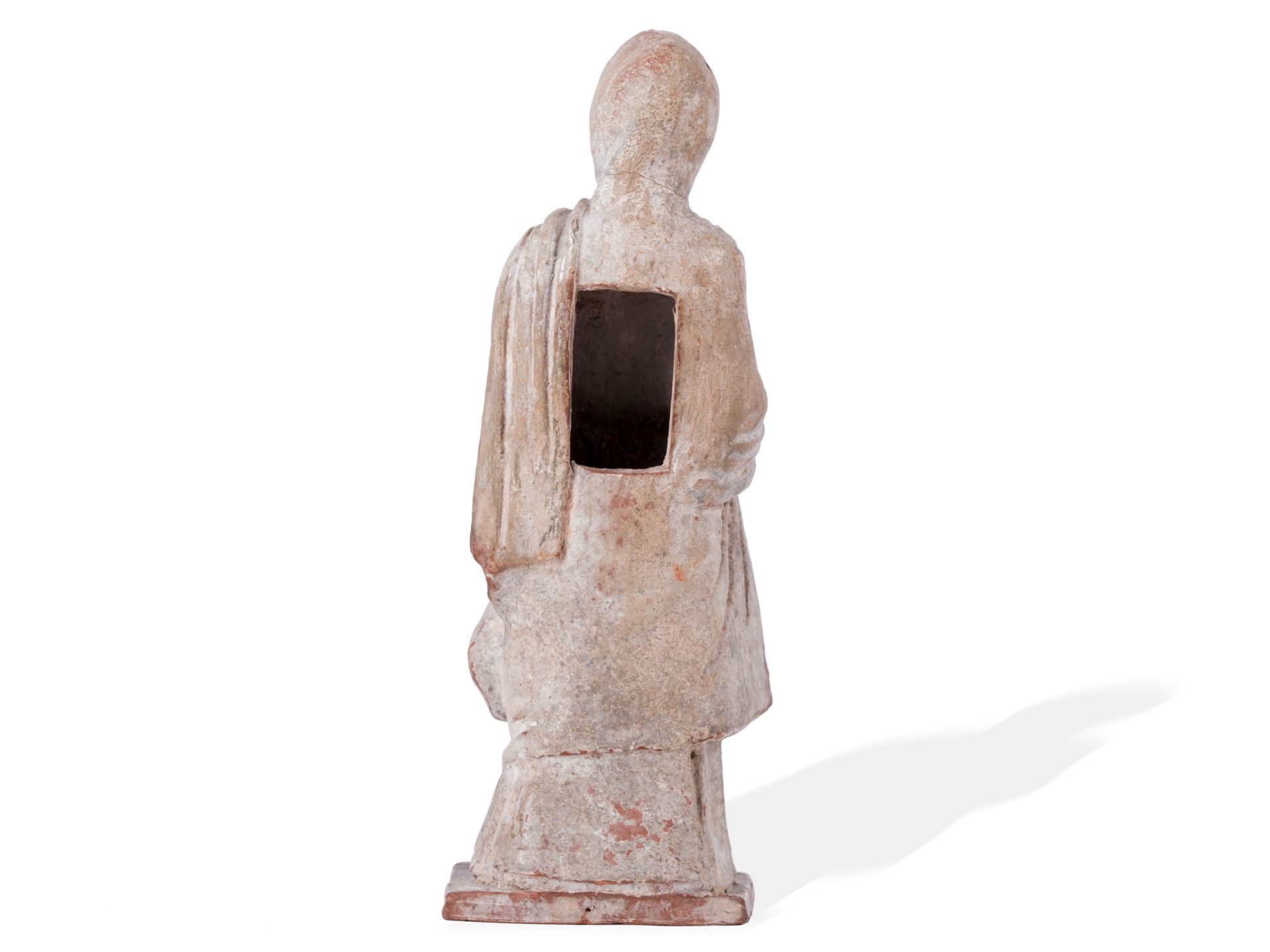 Weibliche Gewandfigur (sog. Tanagräerin), Griechisch/Hellenistisch, 4/3. Jahrhundert v. Chr. - Bild 3 aus 6