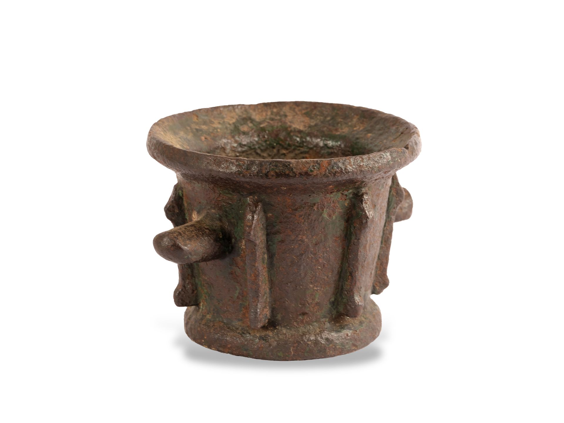 Rippenmörser mit Handhabung in runder Form, 16./17. Jahrhundert, Bronze gegossen